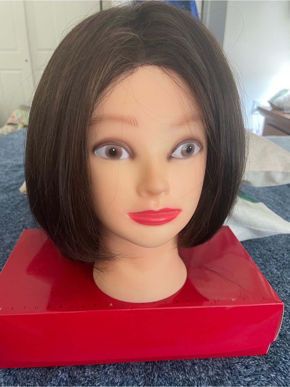 Natural Short Bob Hairpiece - Red color